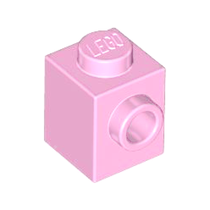 Steen, Aangepast 1x1 met nop aan 1 kant Bright Pink